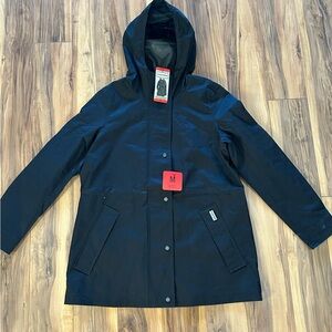 Hunter Women's Utility Jacket in Black, Water Resistant, Cotton, Size Medium NWT